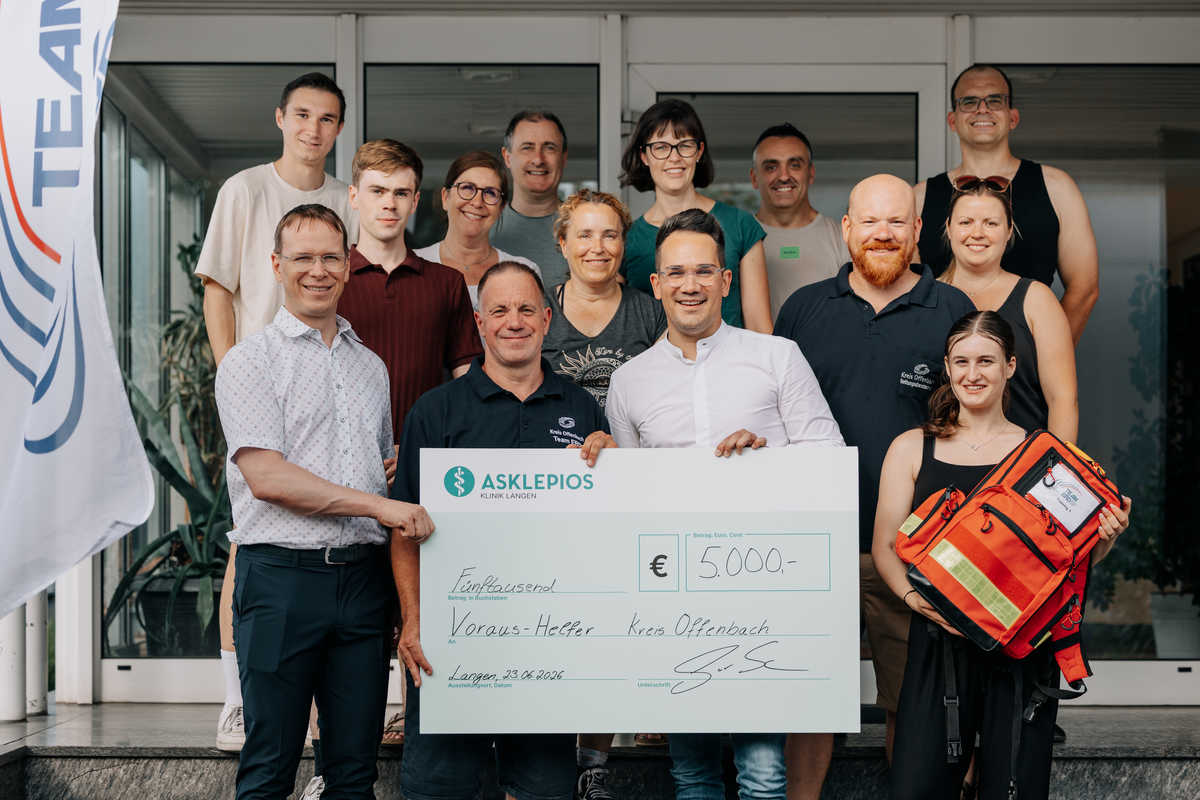 Asklepios Klinik Langen unterstützt Voraus-Helfer-System mit 5.000 Euro